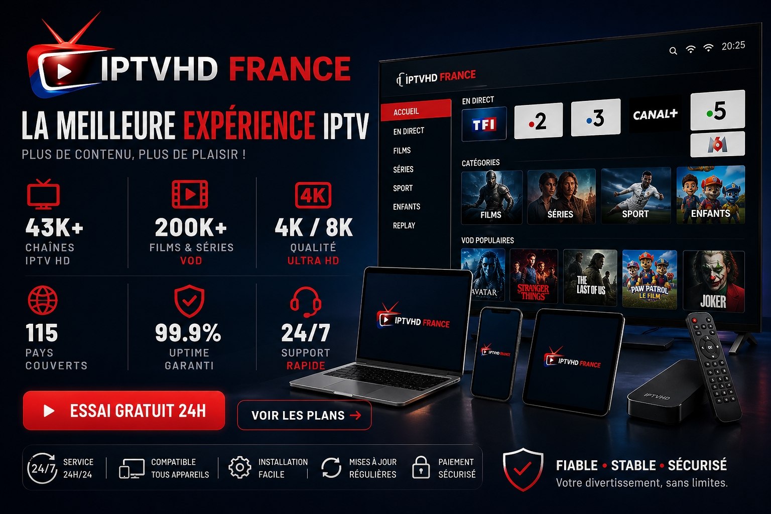 Meilleur IPTV HD Ligue 1 Champions League 4K France 2026
